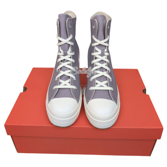 Converse Chuck 70 De Luxe Heel Mauve Stone Grey Purple Platform Sneaker Womens 6 - Picture 2 of 9